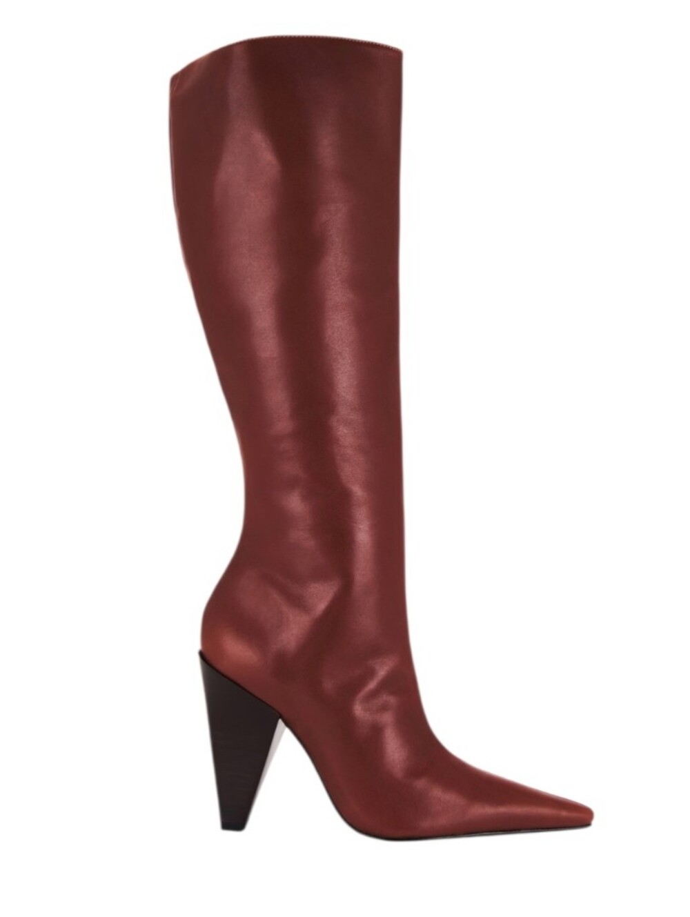 SCHUTZ Marlin Pointed-Toe Over-the-Knee Boot in Deep Burgundy